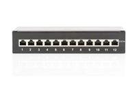 Digitus DN-91612SD-EA 12 poorten Netwerkpatchbox CAT 6A 1 HE Zwart (RAL 9005) Ingericht - thumbnail