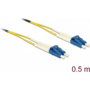 DeLOCK 86545 Glasvezel kabel 0,5 m LC LSOH OM4 Geel