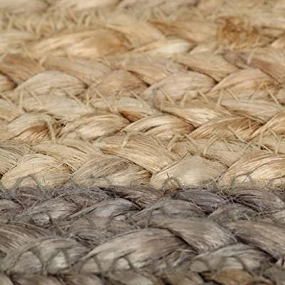 VidaXL Vloerkleed handgemaakt met grijze rand 120 cm jute