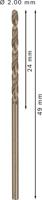 Bosch Accessories 2608585874 HSS Metaal-spiraalboor 2 mm Gezamenlijke lengte 49 mm Kobalt DIN 338 Cilinderschacht 10 stuk(s) - thumbnail