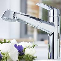 GROHE Eurodisc Cosmopolitan Keukenkraan - laag - uittrekbare uitloop - chroom 32257002 - thumbnail
