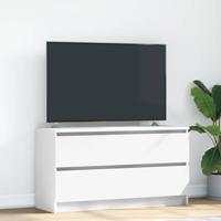 Tv-meubel 100x35x54 cm bewerkt hout wit - thumbnail