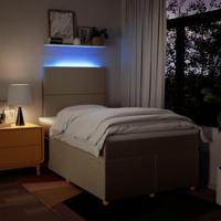 Boxspring met matras stof crèmekleurig 120x200 cm - thumbnail
