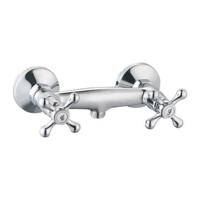 Kraan met 2 knoppen Rousseau Beverley Grijs Metaal Blik 15 cm Douche - thumbnail