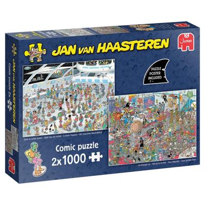 Jumbo Jan van Haasteren puzzel 2-in-1 Geef ons de ruimte + Net als in de film - 2 x 1000 stukjes