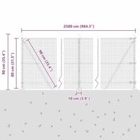 VidaXL Afrasteringspaal grijs 25 x 0,8 m (25 x 25 mm gaas) - thumbnail