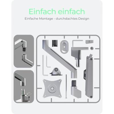 ICY BOX Monitorständer für einen Monitor Monitor-tafelbeugel 81,3 cm (32) Grijs, Zilver