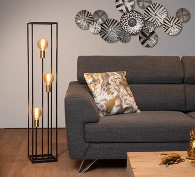 Lucide RUBEN - Vloerlamp - 3xE27 - Zwart