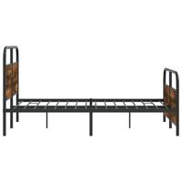 Bedframe zonder matras metaal gerookt eikenkleurig 150x200 cm - thumbnail