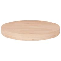 Tafelblad rond 50x4 cm onbehandeld massief eikenhout - thumbnail