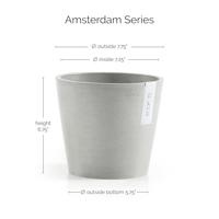 Ecopots Amsterdam kunststof bloempot Grijs/Wit - Ø 18 cm - thumbnail