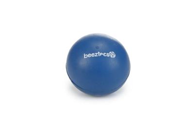Rubber bal massief hondenspeeltje blauw 6.5 cm