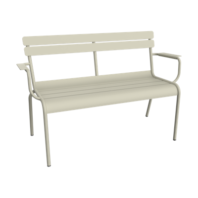 Fermob Luxembourg tuinbank met armleuning Clay Grey