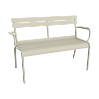 Fermob Luxembourg tuinbank met armleuning Clay Grey - thumbnail