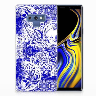Silicone Back Case Samsung Galaxy Note 9 Angel Skull Blauw