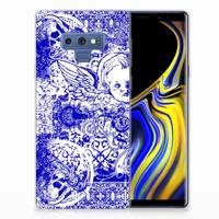Silicone Back Case Samsung Galaxy Note 9 Angel Skull Blauw - thumbnail
