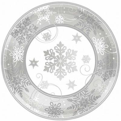 Amscan feestbord Sneeuwvlok 17,7 cm papier