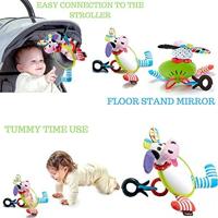 Yookidoo kinderwagenhanger koe met spiegel 12 cm - thumbnail