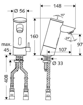 Elektronische Wastafelmengkraan Schell Puris HD-M Chroom