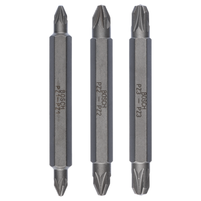 Bosch Accessoires 3-delige dubbelbitset PZ1-PZ2-PZ3, 60 mm - 2607001749 Bosch Accessoires 3-delige dubbelbitset PZ1-PZ2-PZ3, 60 mm - 2607001749