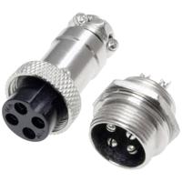 Pollin 453553 Ronde connector Bus, inbouw, Stekker Totaal aantal polen: 4 1 set(s) - thumbnail