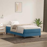 Boxspring zonder matras fluweel donkerblauw 90x220 cm - thumbnail
