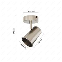 Riga - LED plafondlamp - 4 Watt 345 Lumen - 6500K Daglicht wit - Draaibaar en dimbaar - GU10 - Kantelbaar - Plafondspot - IP20 voor binnen - RVS - thumbnail