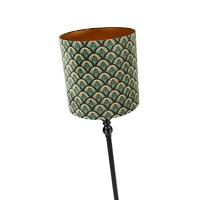 QAZQA Klassieke vloerlamp zwart met kap pauw dessin 40 cm - Classico - thumbnail