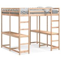 Hoogslaper met bureau en ladder massief grenenhout 160x200 cm - thumbnail