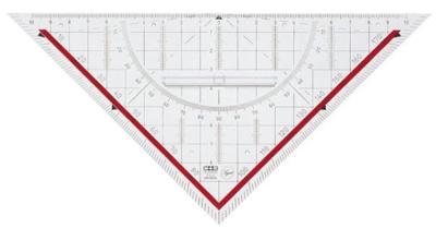 Geodriehoek transparant 220mm
