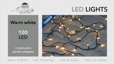 Batterijverlichting lichtsnoer zwart op batterijen 100 lampjes 7,5 meter Anna's Collection - Annas collection Batterijverlichting lichtsnoer zwart op batterijen 100 lampjes 7,5 meter Anna's Collection - Annas collection