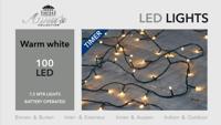 Batterijverlichting lichtsnoer zwart op batterijen 100 lampjes 7,5 meter Anna's Collection - Annas collection - thumbnail