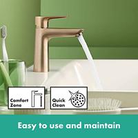 Wastafelmengkraan Talis E HansGrohe 110 Eengreeps CoolStart Zonder Afvoer Brushed Bronze - thumbnail