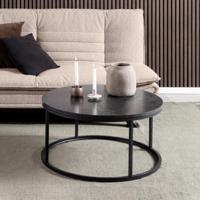 Bendt Ronde Salontafel 'Flemming' 80cm Marmerlook , kleur zwart - thumbnail