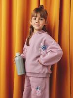 Sportieve set voor meisjes met sweater + broek Disney® LILO & STITCH van fleece paars - thumbnail