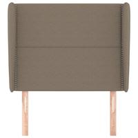 Hoofdbord met randen 103x23x118/128 cm stof taupe - thumbnail