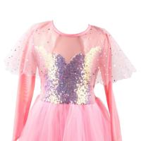 Great Pretenders Verkleedjurk prinses roze elegant, 7-8 jaar - thumbnail