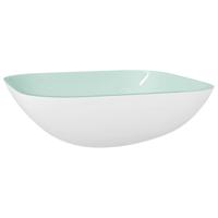 VidaXL Wasbak 42x42x14 cm glas wit - thumbnail