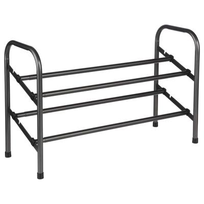 Schoenenrek - Schoenen Opbergen - Voor in de Hal - Uitschuifbaar - Verlengbaar - Antraciet - Metaal - Voor 10 Paar - 115x23,5x39cm