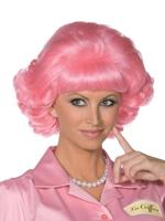 Frenchy Grease pruik pink - thumbnail