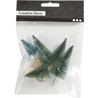 Creativ Company Kerstbomen, h: 40+60 mm, groen, 5 stuk/ 1 doos - thumbnail