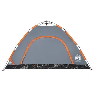 Tent 4-persoons snelontgrendeling grijs en oranje