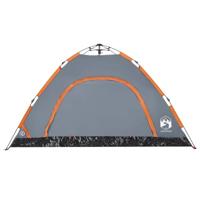 Tent 4-persoons snelontgrendeling grijs en oranje - thumbnail