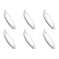 LED Downlight Slim 6 Pack - Inbouw Rond 3W - Natuurlijk Wit 4200K - Mat Wit Aluminium - Ø83mm - thumbnail