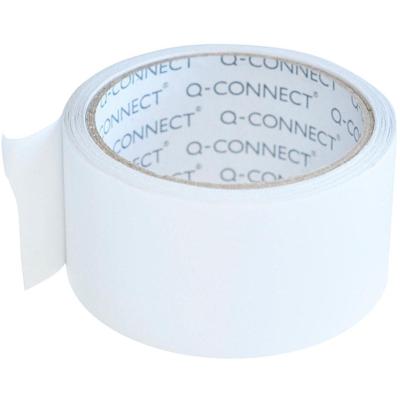 Q-CONNECT vinyl tape, dubbelzijdig, 50 mm x 10 m, 90 micron, transparant