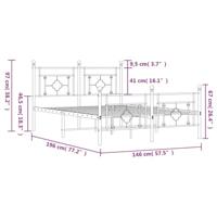 Bedframe met hoofd- en voeteneinde metaal wit 140x190 cm - thumbnail