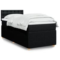 Boxspring met matras stof zwart 90x190 cm - thumbnail