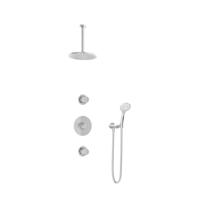 Hotbath Buddy - Inbouw Regendoucheset - 2 Stopkranen - Thermostatisch - Plafondbuis 30 cm - Hoofddouche 200 mm - Ronde Handdouche 3 Standen - Waterbesparend - V01 - thumbnail