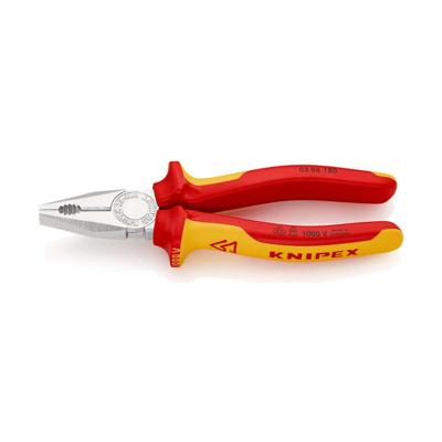Knipex Kombitang geïsoleerd | Meer-componentengrepen | VDE-getest | Verchroomd | Lengte 180 mm | Zelfbedieningskaart/blister - 03 06 180 SB