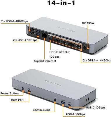 Hyper Drive 14-Port USB-C Docking Station dockingstation Hyper Drive 14-Port USB-C Docking Station dockingstation